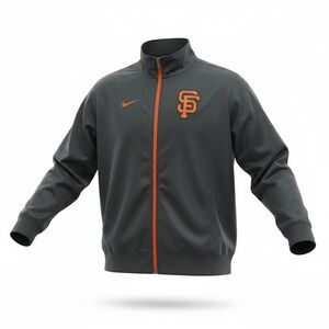 Nike San Francisco Giants MLB Full Zip Track Jacket Black Orange Men's XL